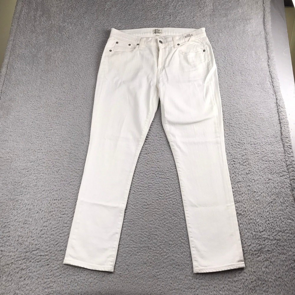J Crew Slim Broken-In Boyfriend Jeans Womens 29 White Denim Low Rise Pants NEW